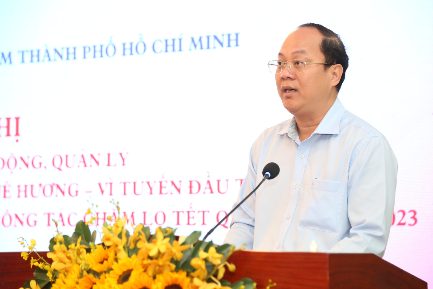 Phó Bí thư Thành ủy TPHCM Nguyễn Hồ Hải phát biểu tại hội nghị (ảnh: Ngô Tùng).