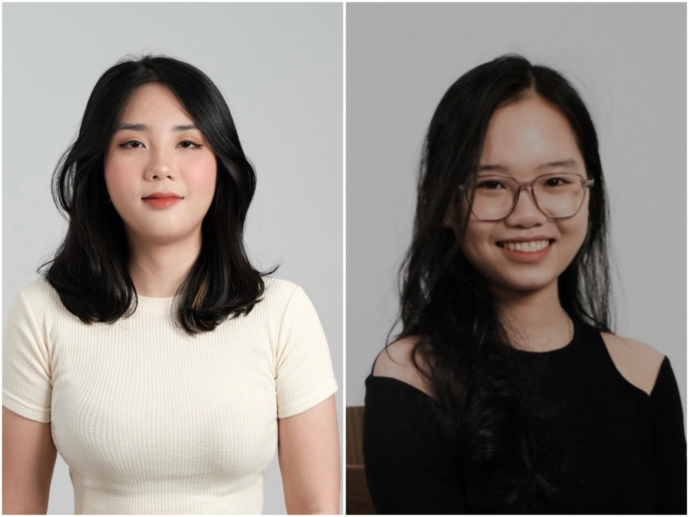 Ngọc Bích (trái) và Thùy Linh (phải) trân trọng những nét đẹp truyền thống dân gian. (Ảnh: NVCC)