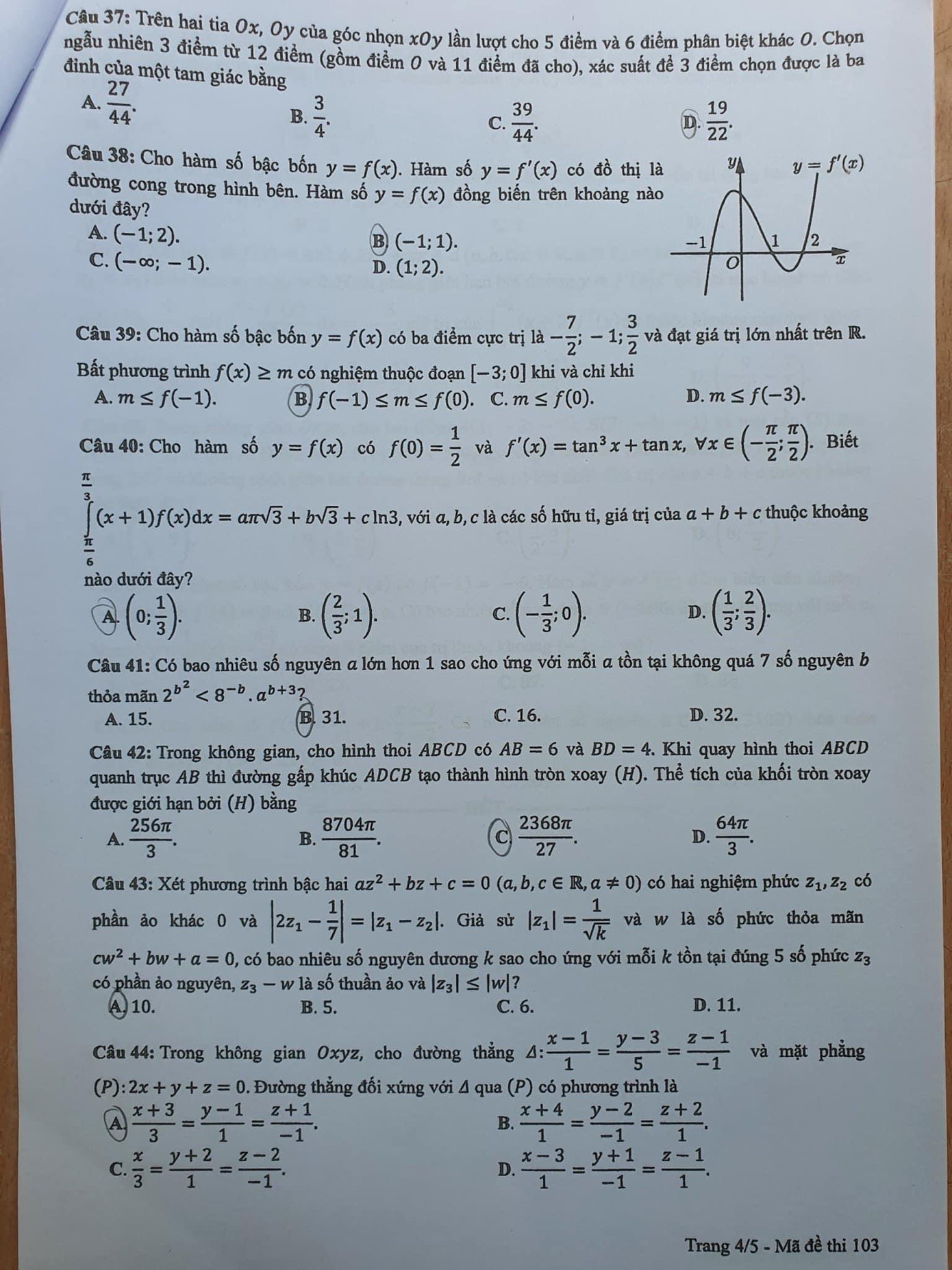 Một phần đề thi tốt nghiệp THPT năm 2024 môn Toán. Một phần đề thi tốt nghiệp THPT năm 2024 môn Toán.