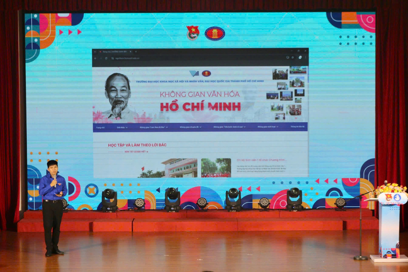 Đại diện trường ĐH KHXH&NV (ĐHQG TP. HCM) trình bày tham luận tại Hội nghị.