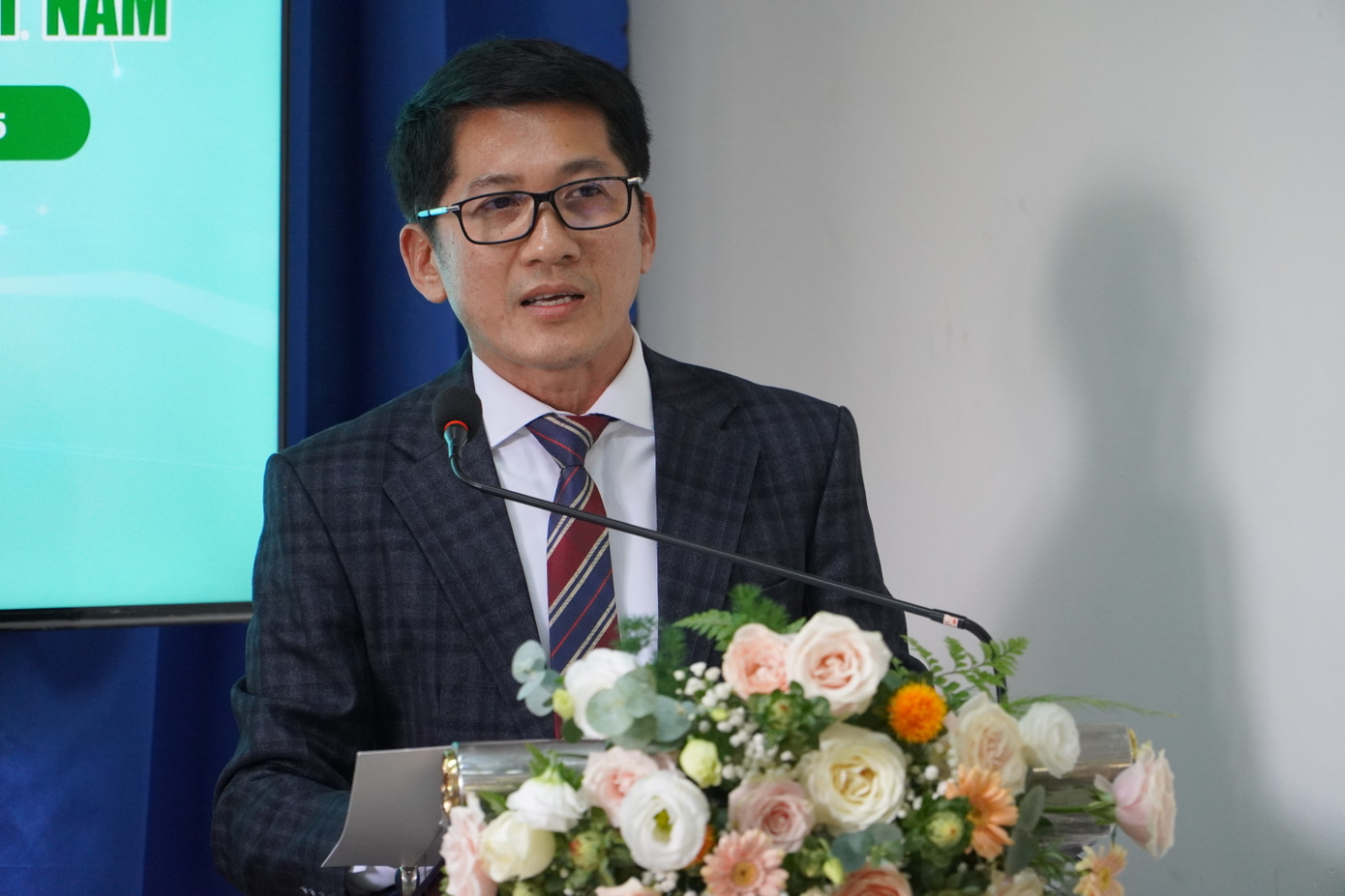 Ông Huỳnh Thiên Triều phát biểu tại chương trình.