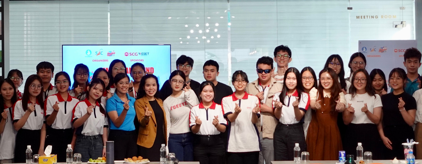 Sự kiện chuyên đề "Tìm hiểu Các ứng dụng ESG và Innovation tại nhà máy SCG và tập huấn tác phong giao tiếp quốc tế" do Tập đoàn SCG và SAC phối hợp tổ chức cho các bạn thí sinh tham gia vòng Bán kết cuộc thi.