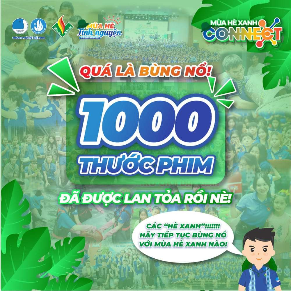 Phong trào “Mùa Hè Xanh Connect” thu hút hơn 1.000 thước phim, chỉ qua 3 ngày phát động. Phong trào “Mùa Hè Xanh Connect” thu hút hơn 1.000 thước phim, chỉ qua 3 ngày phát động.