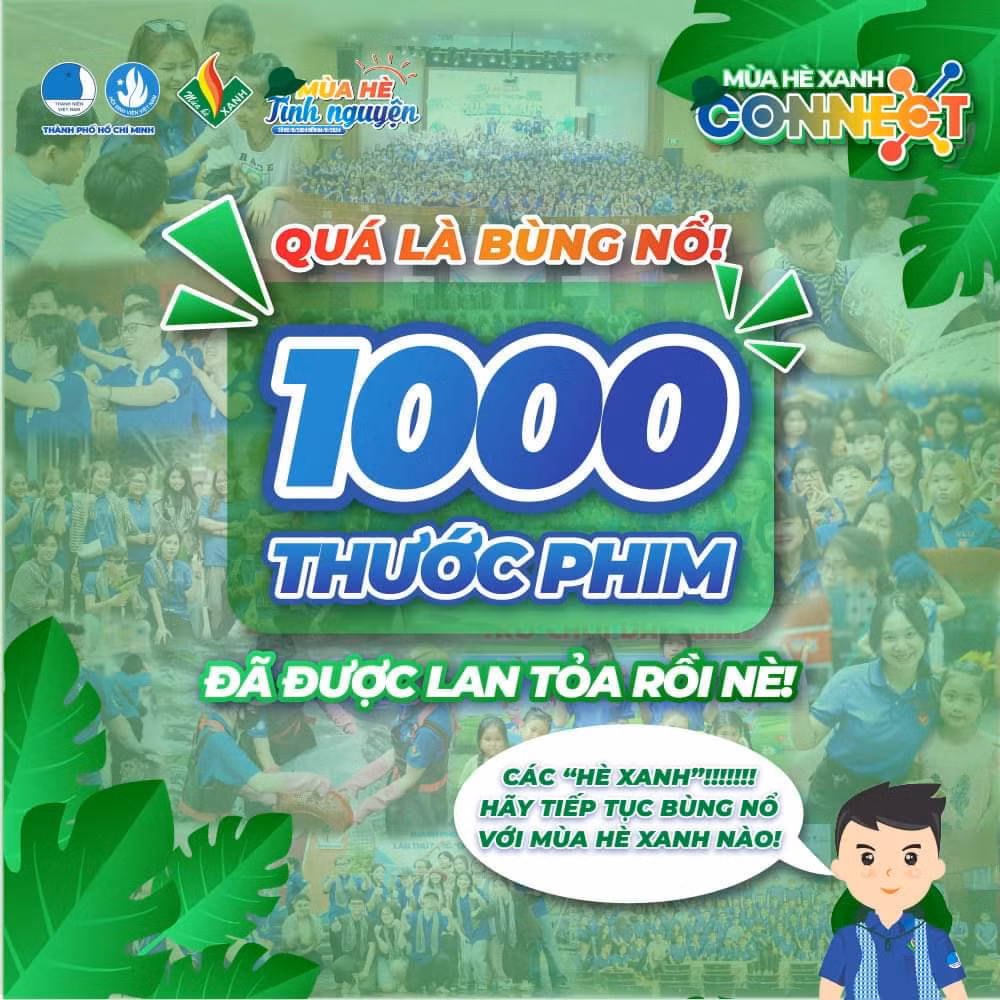 Phong trào “Mùa Hè Xanh Connect” thu hút hơn 1.000 thước phim, chỉ qua 3 ngày phát động. Phong trào “Mùa Hè Xanh Connect” thu hút hơn 1.000 thước phim, chỉ qua 3 ngày phát động.
