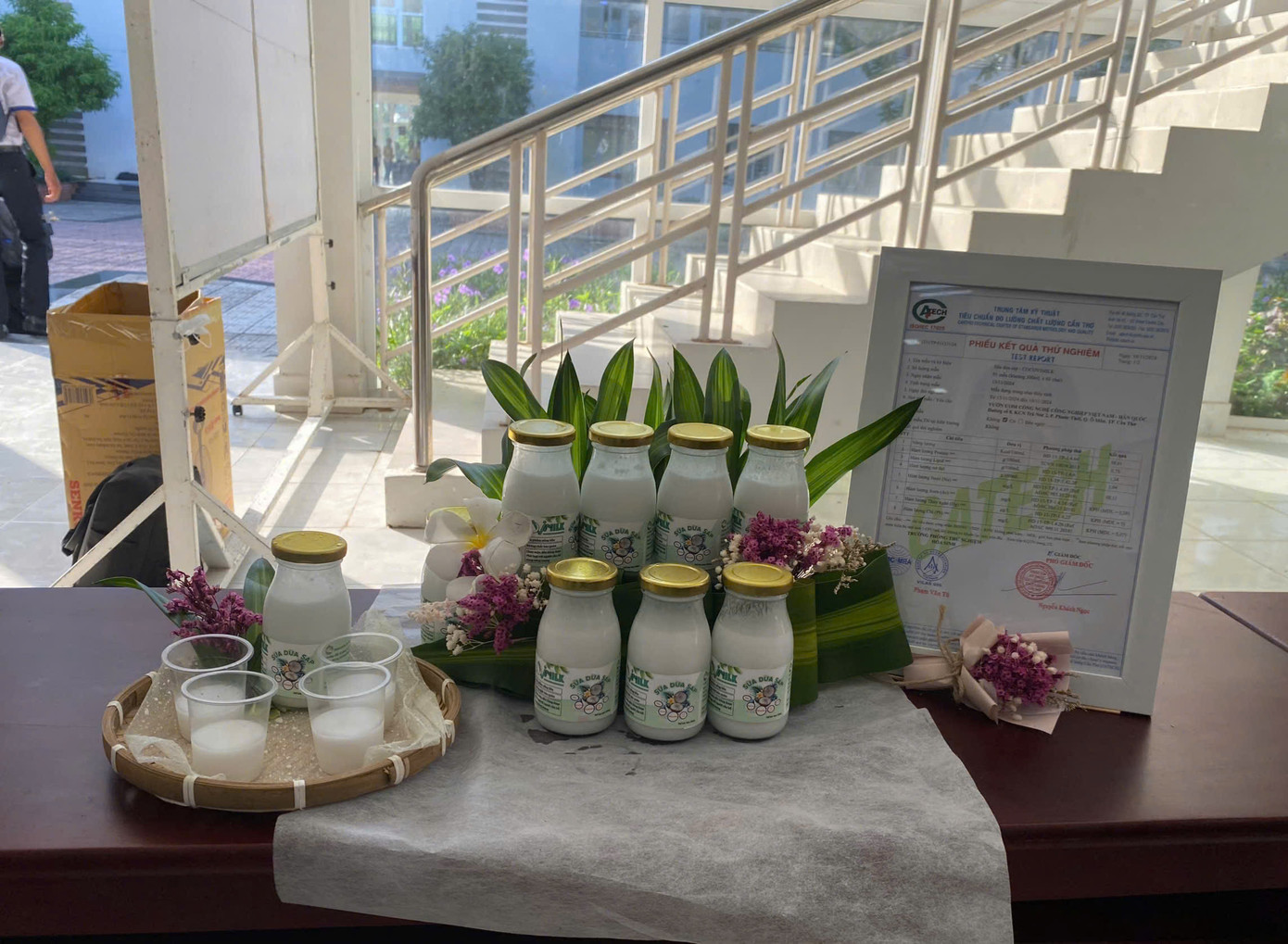 Sản phẩm 'sữa sáp dừa' của nhóm dự án. Sản phẩm 'sữa sáp dừa' của nhóm dự án.