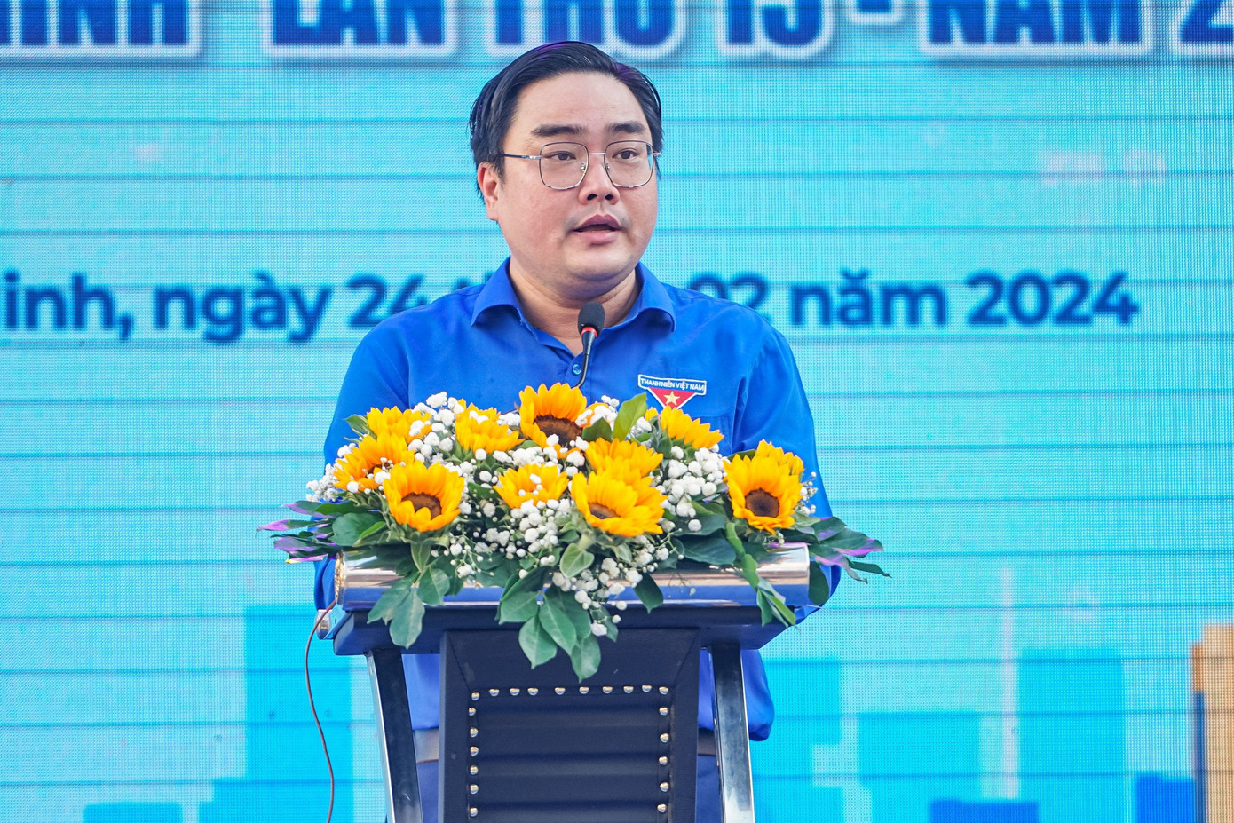 Phó Bí thư Thành Đoàn TP. HCM Ngô Minh Hải phát biểu tại Lễ khởi động.