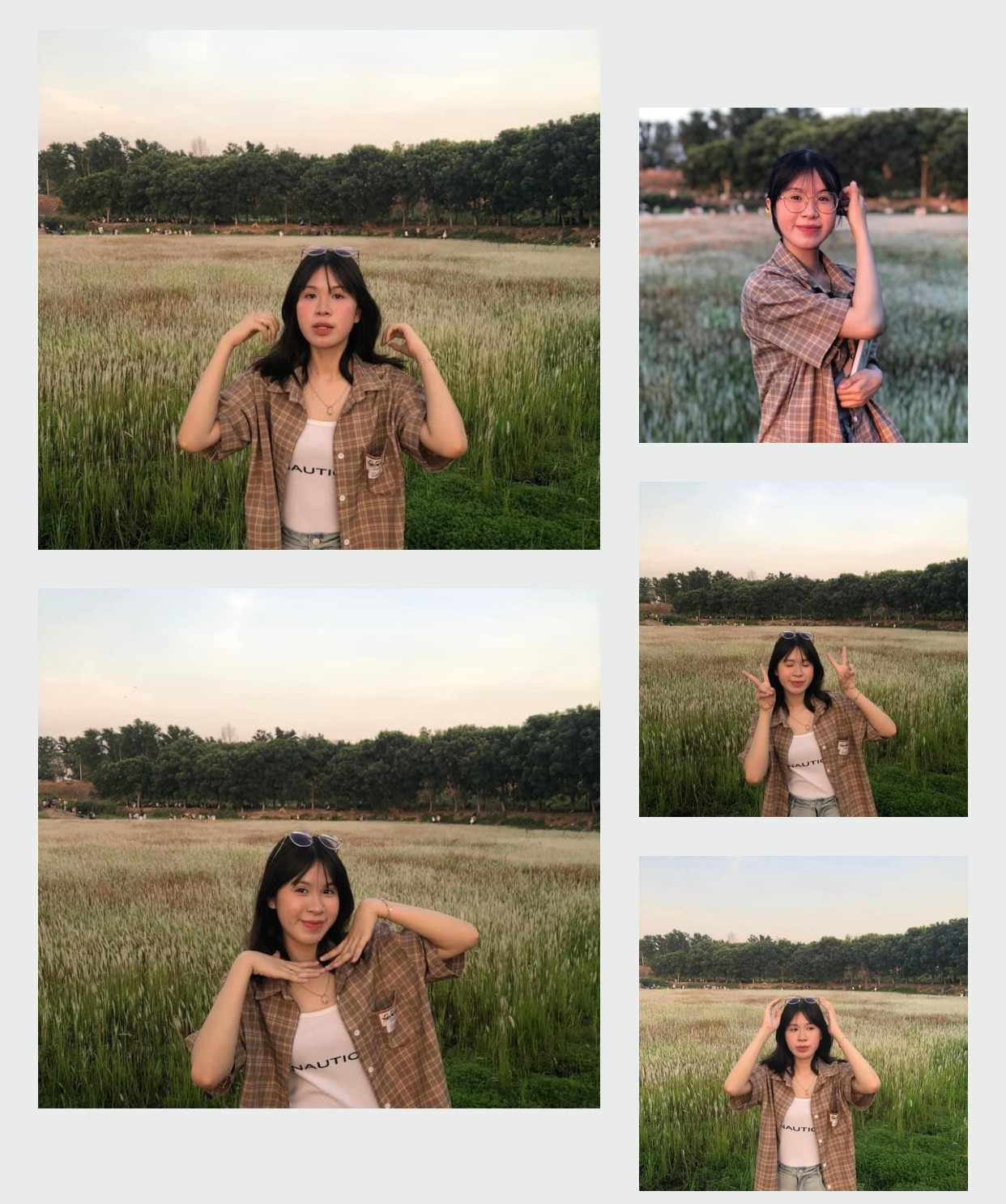 Tranh thủ ngày cuối tuần, Hiếu Thảo (trường ĐH KHXH&NV, ĐHQG TP. HCM) cùng bạn đến bãi cỏ để check-in. Tranh thủ ngày cuối tuần, Hiếu Thảo (trường ĐH KHXH&NV, ĐHQG TP. HCM) cùng bạn đến bãi cỏ để check-in.