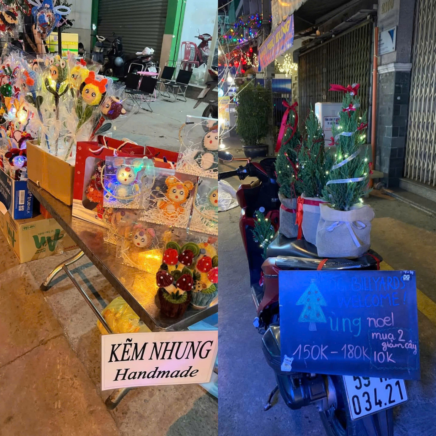 Các con hẻm kết hợp bán quà handmade cho các bạn trẻ dạo chơi Noel. (Ảnh: Kim Thanh)