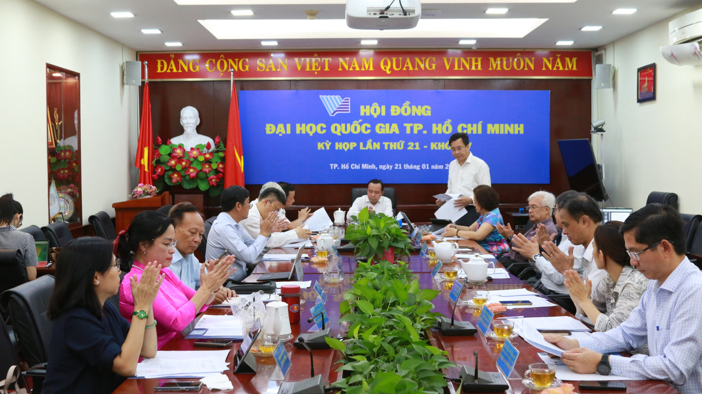 ĐHQG TP. HCM họp và biểu quyết đồng ý công nhận PGS. TS Lê Văn Thăng - Phó Hiệu trưởng trường ĐH Bách khoa giữ chức vụ Hiệu trưởng trường ĐH Quốc tế. (Ảnh: ĐHQG TP. HCM)