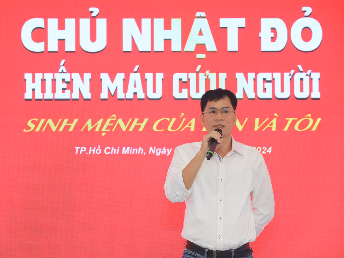 Nhà báo Lý Thành Tâm phát biểu tại chương trình. (Ảnh: Duy Anh)