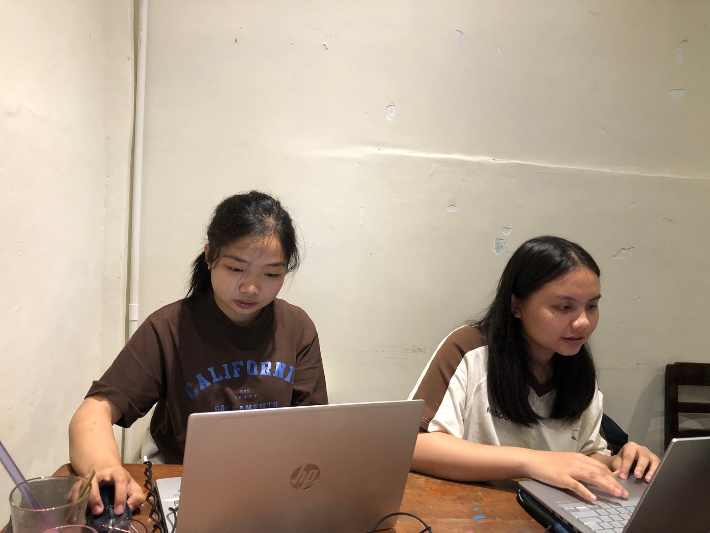 Ngoài học trên lớp, Xuân Thảo và Thanh Thủy (trường ĐH KHXH&NV, ĐHQG TP. HCM) thường lựa chọn quán cà phê có quạt gió để học bài.