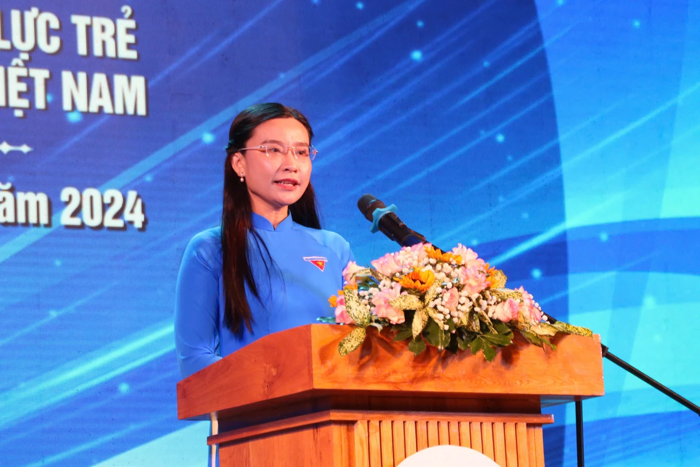 Chị Nguyễn Phạm Duy Trang phát biểu tại chương trình.