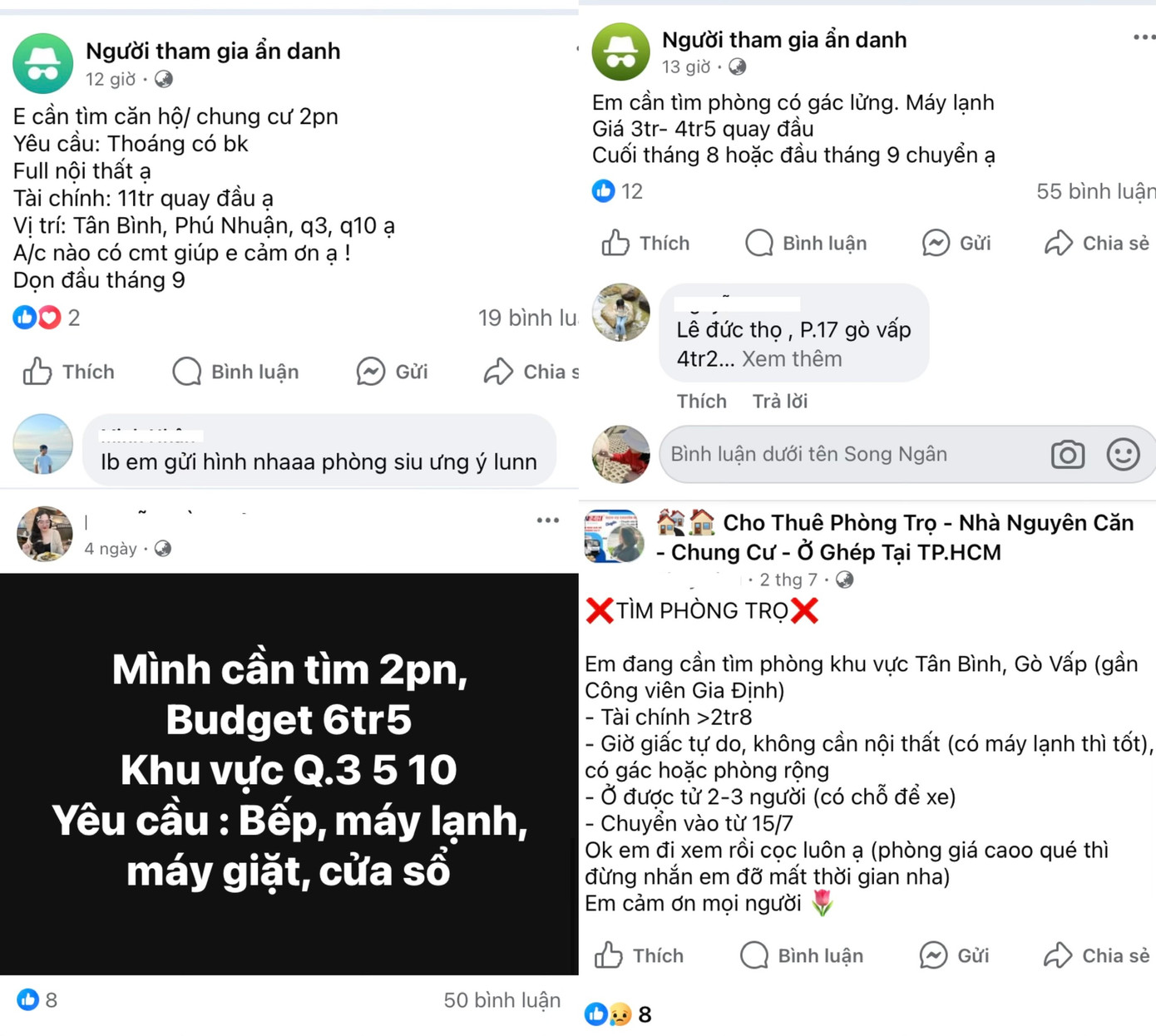 Nhiều bạn sinh viên có mong muốn tìm được chỗ trọ giá thành rẻ, tiện nghi.