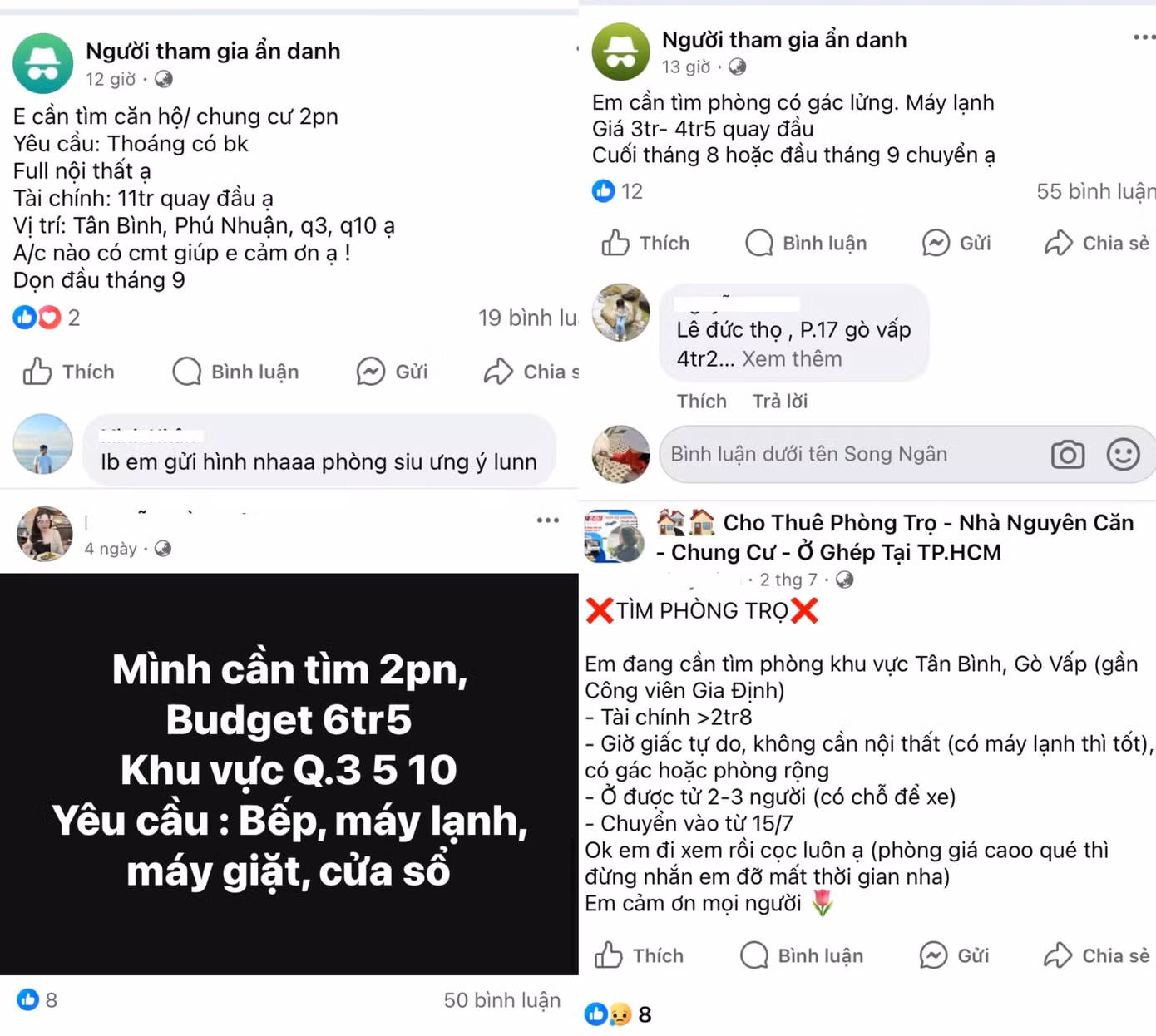 Nhiều bạn sinh viên có mong muốn tìm được chỗ trọ giá thành rẻ, tiện nghi.