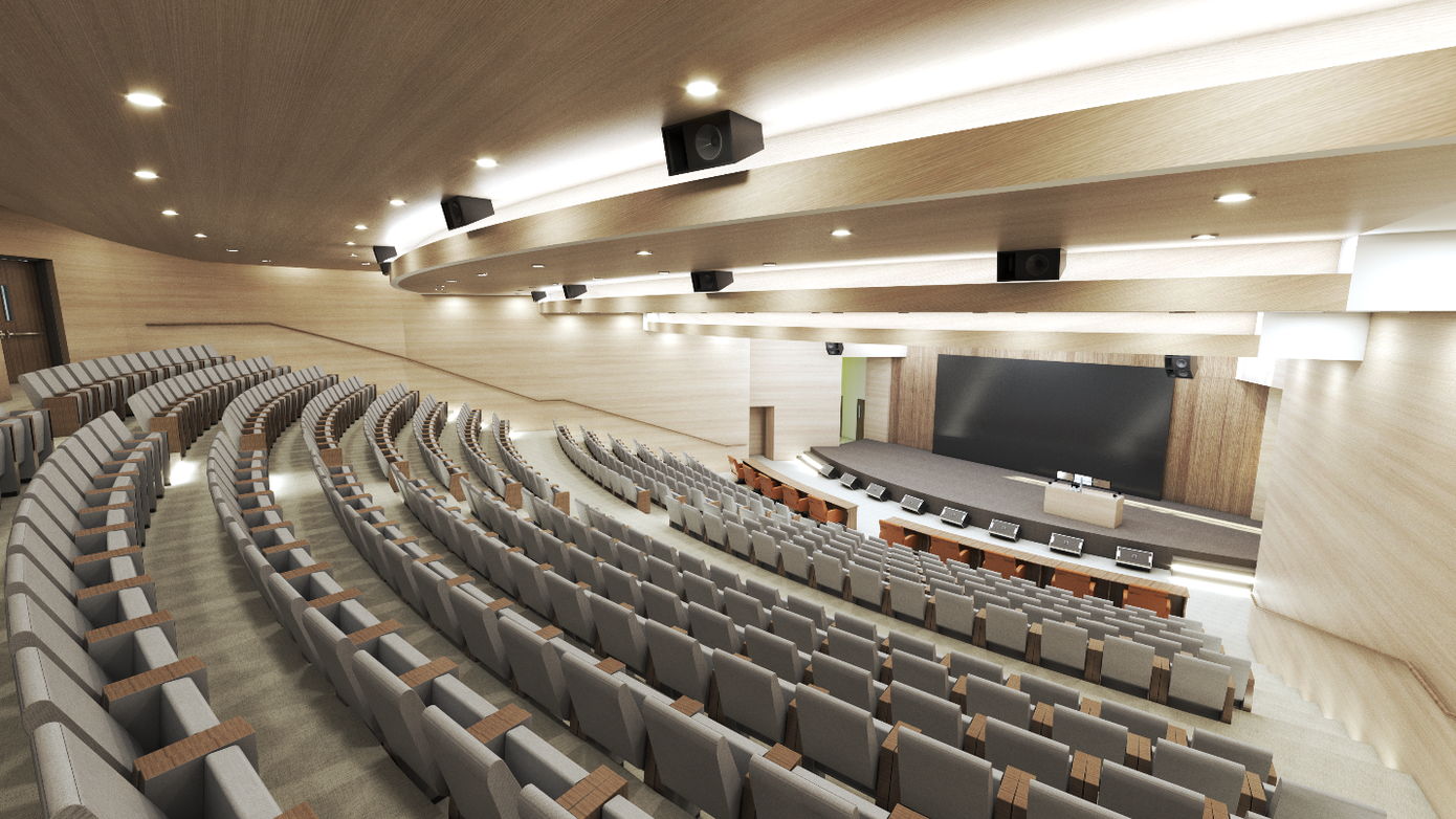 Phối cảnh hội trường 450 chỗ của Trung tâm.