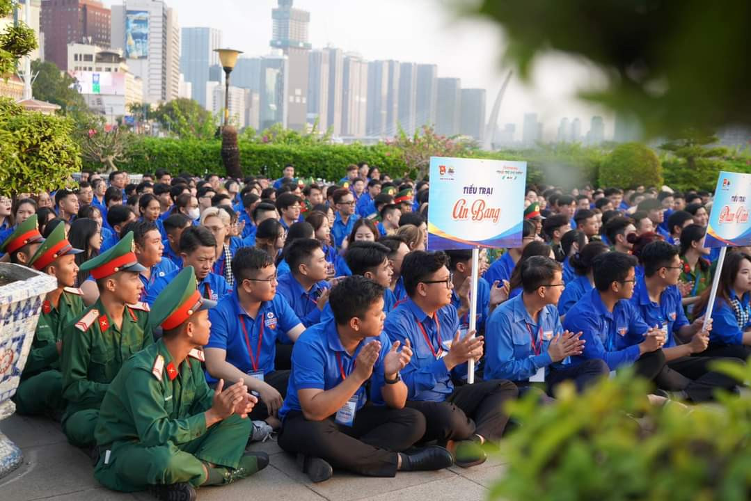 600 trại sinh tham gia Hội trại &apos;Tuổi trẻ giữ biển&apos; 2024. (Ảnh: TLTĐ)