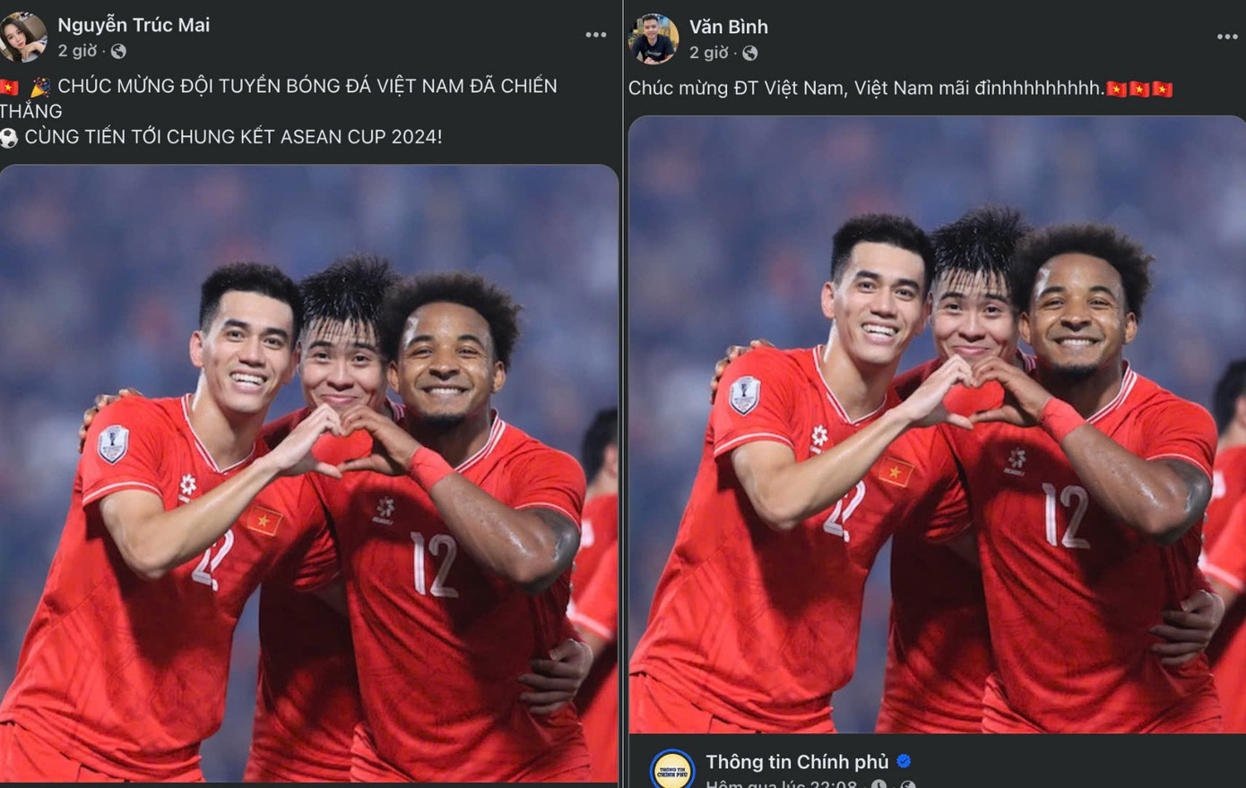 Dòng trạng thái của một số bạn trẻ sau trận thắng của tuyển Việt Nam tối 29/12.