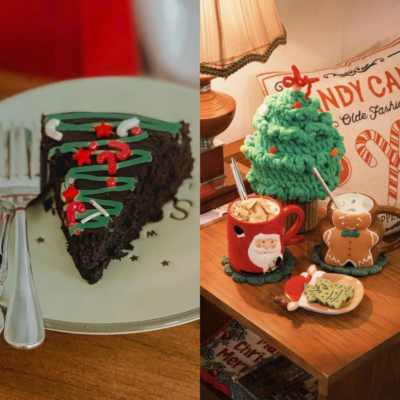 Những món ăn, thức uống được trang trí theo phong cách giáng sinh đẹp mắt. Những món ăn, thức uống được trang trí theo phong cách giáng sinh đẹp mắt.