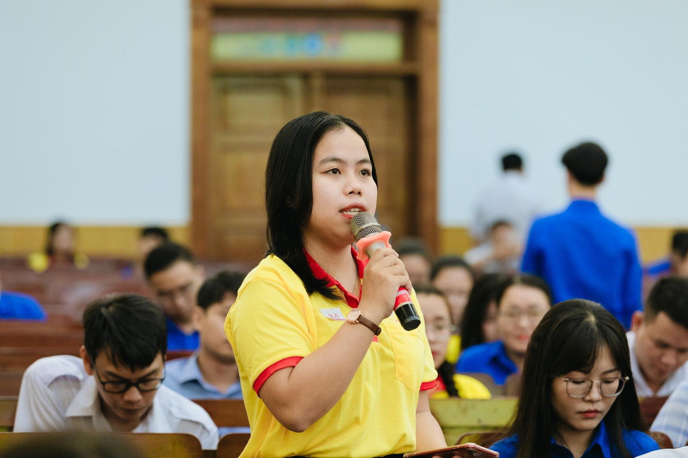 Mai Hải Yến (Học viện Cán bộ TP. HCM) chia sẻ tại chương trình. (Ảnh: TLTĐ) Mai Hải Yến (Học viện Cán bộ TP. HCM) chia sẻ tại chương trình. (Ảnh: TLTĐ)