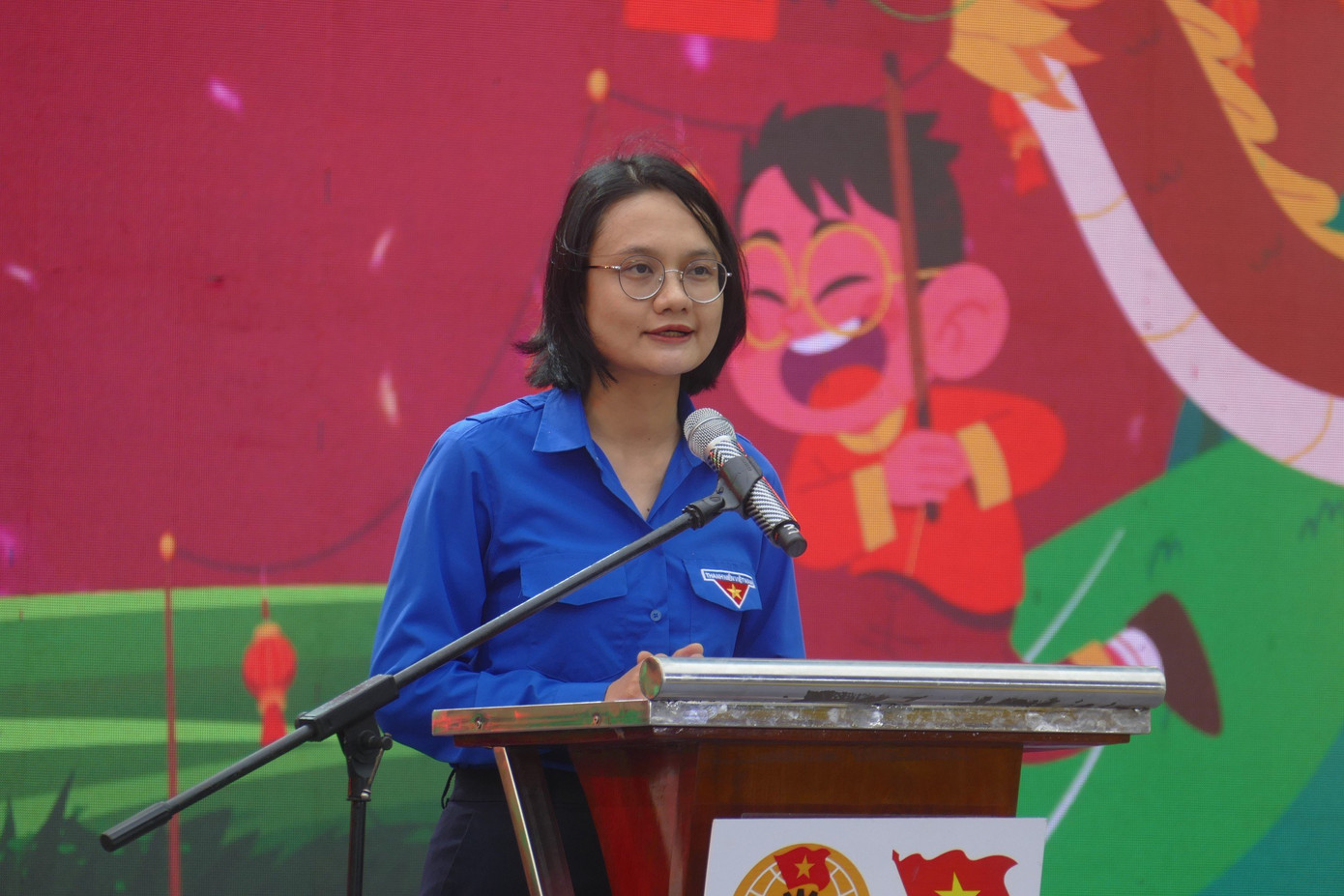 Phó Bí thư Thành Đoàn TP. HCM Trần Thu Hà phát biểu tại chương trình.