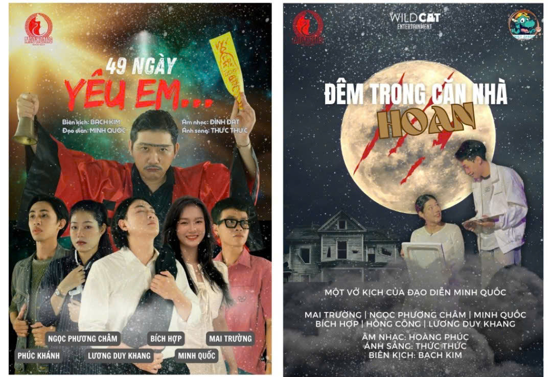 Hai vở diễn của nhóm kịch &apos;Mèo Hoang&apos; đều do các bạn trẻ đảm nhận. (Ảnh: NVCC)