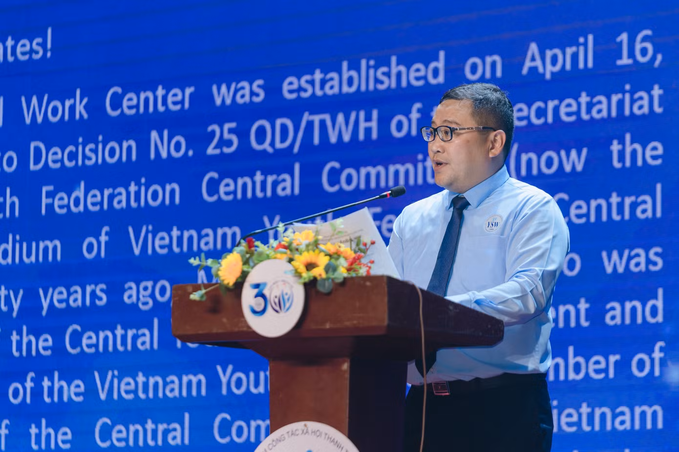 Anh Nguyễn Thanh Hân – Giám đốc Trung tâm CTXH thanh thiếu niên phát biểu tại chương trình.