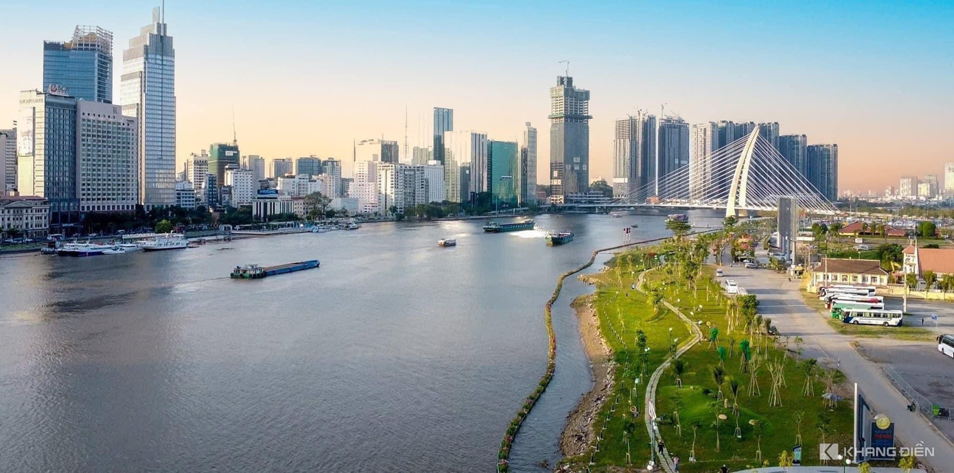 Toàn cảnh khuôn viên Công viên bờ sông Sài Gòn (TP. Thủ Đức).