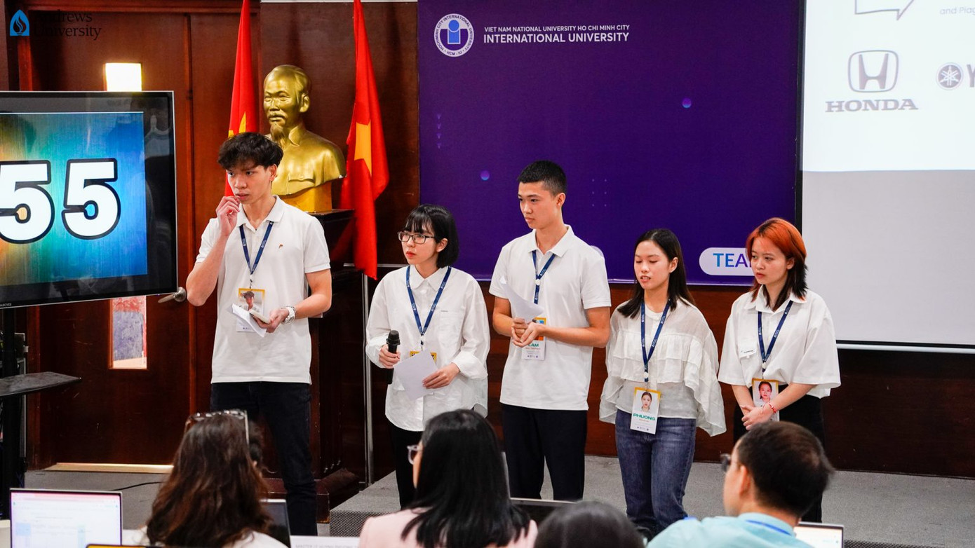 Phần thể hiện của nhóm 24 tại đêm chung kết 'Andrews Business Plan 2023'. Phần thể hiện của nhóm 24 tại đêm chung kết 'Andrews Business Plan 2023'.