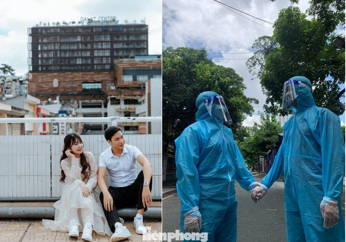 Đôi vợ chồng trẻ luôn bên nhau trong mọi hoàn cảnh