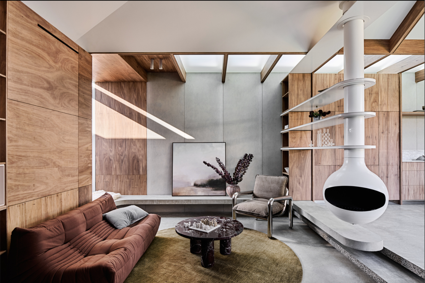 Không gian phòng khách của ngôi nhà.