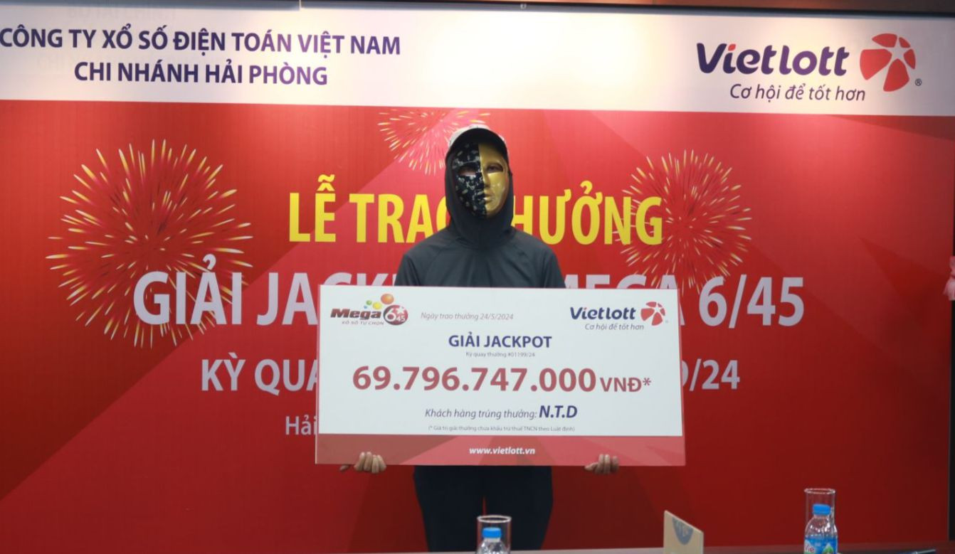 Anh N.T.D. trúng giải gần 70 tỷ đồng.