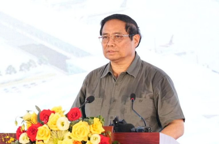 Thủ tướng Phạm Minh Chính phát biểu tại lễ khởi công (ảnh: Phan Công).