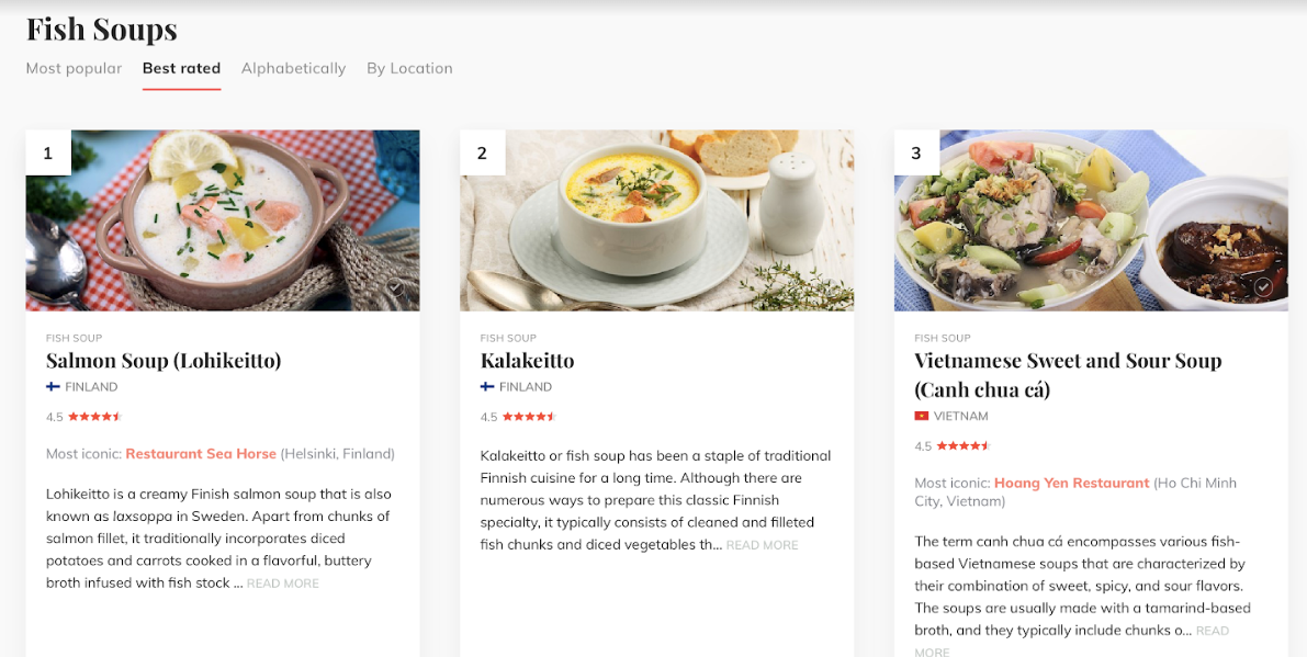 Canh chua cá của Việt Nam xếp thứ 3 trong top 10 món ăn ngon nhất thế giới làm từ cá.