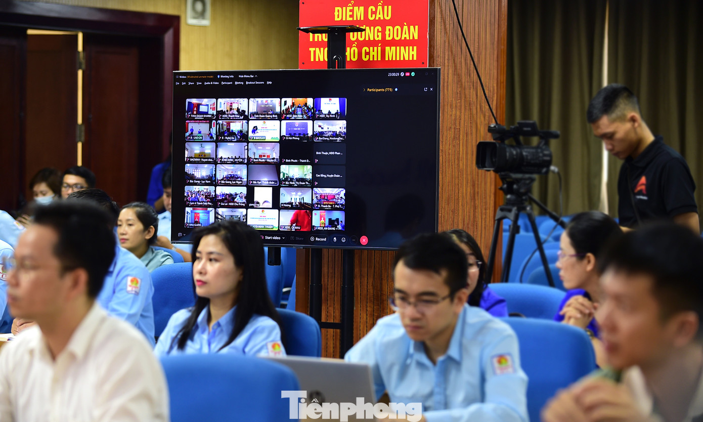 Bí thư T.Ư Đoàn, Chủ tịch Hội đồng Đội Trung ương Nguyễn Phạm Duy Trang; cán bộ Hội đồng Đội các tỉnh, thành phố tại Hội nghị. Ảnh: Xuân Tùng