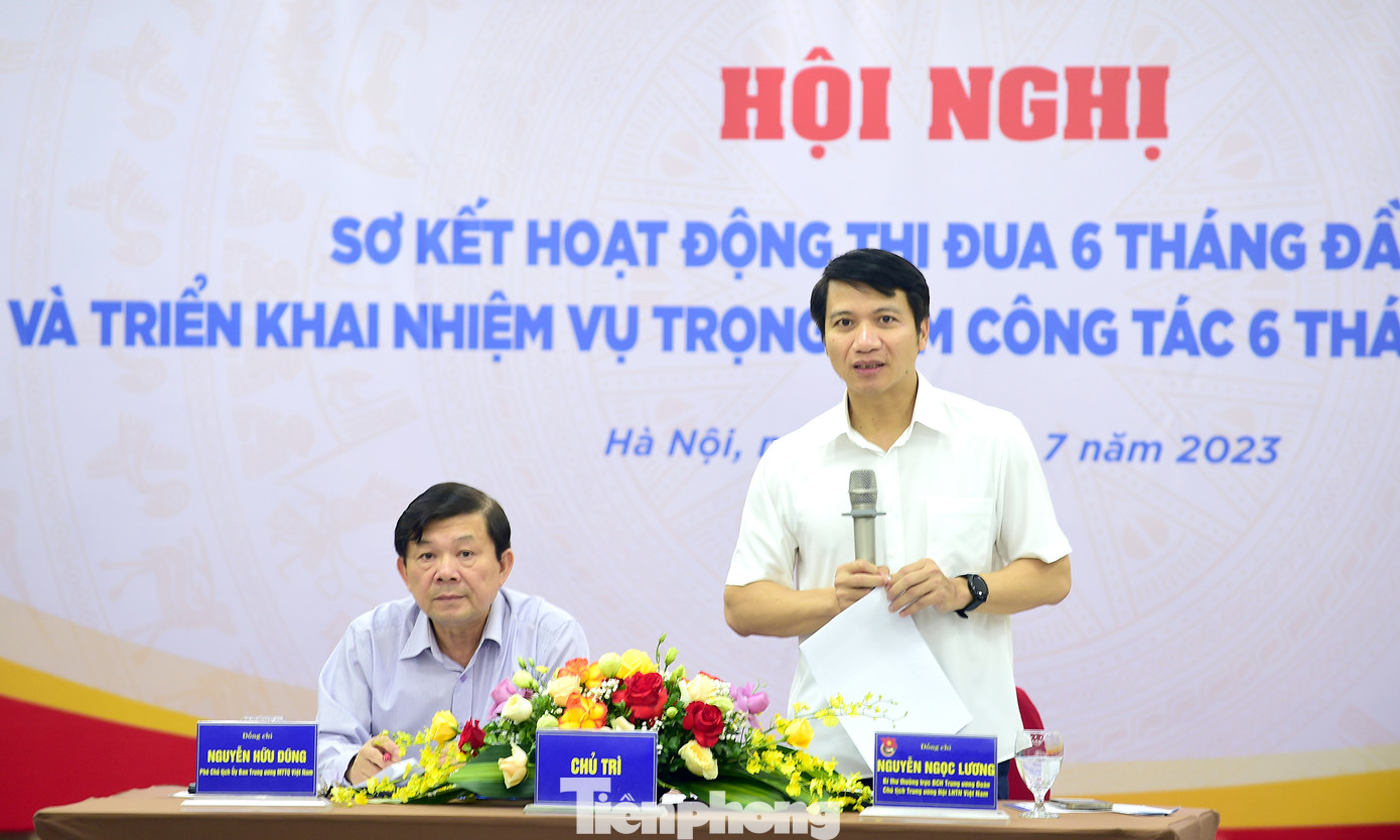 Bí thư thường trực T.Ư Đoàn Nguyễn Ngọc Lương phát biểu tại hội nghị. Ảnh: Xuân Tùng