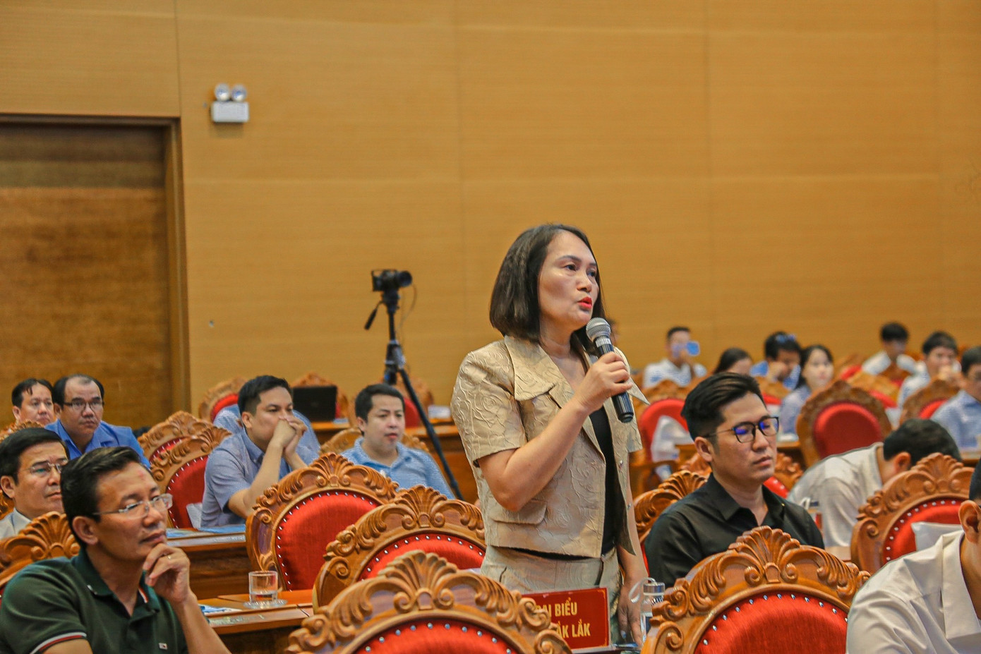 Đại diện Hội Doanh nhân trẻ tỉnh Đắk Lắk - chị Lê Thị Mỹ Hạnh, Phó Chủ tịch Hội Doanh nhân Trẻ tỉnh Đắk Lắk, Giám đốc Banana Brothers Farm chia sẻ tại hội thảo. Đại diện Hội Doanh nhân trẻ tỉnh Đắk Lắk - chị Lê Thị Mỹ Hạnh, Phó Chủ tịch Hội Doanh nhân Trẻ tỉnh Đắk Lắk, Giám đốc Banana Brothers Farm chia sẻ tại hội thảo.