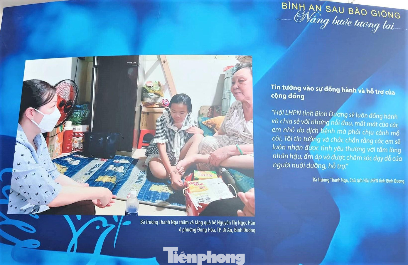 Bà Trương Thanh Nga, Chủ tịch Hội LHPN tỉnh Bình Dương, thăm, tặng quà cho bé Nguyễn Thị Ngọc Hân ở phường Đông Hòa, TP Dĩ An Bà Trương Thanh Nga, Chủ tịch Hội LHPN tỉnh Bình Dương, thăm, tặng quà cho bé Nguyễn Thị Ngọc Hân ở phường Đông Hòa, TP Dĩ An