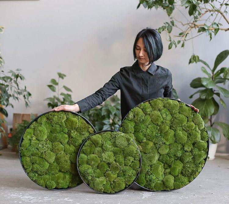 Những bức tranh xanh mát được lấy cảm hứng từ thiên nhiên cây cỏ, như nhắc nhở mỗi chúng ta có ý thức bảo vệ môi trường