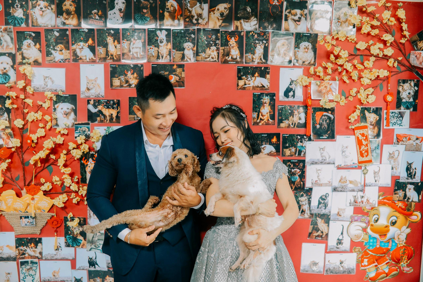 Cô dâu Trần Uyên Như và chú rể Nguyễn Quốc Khánh