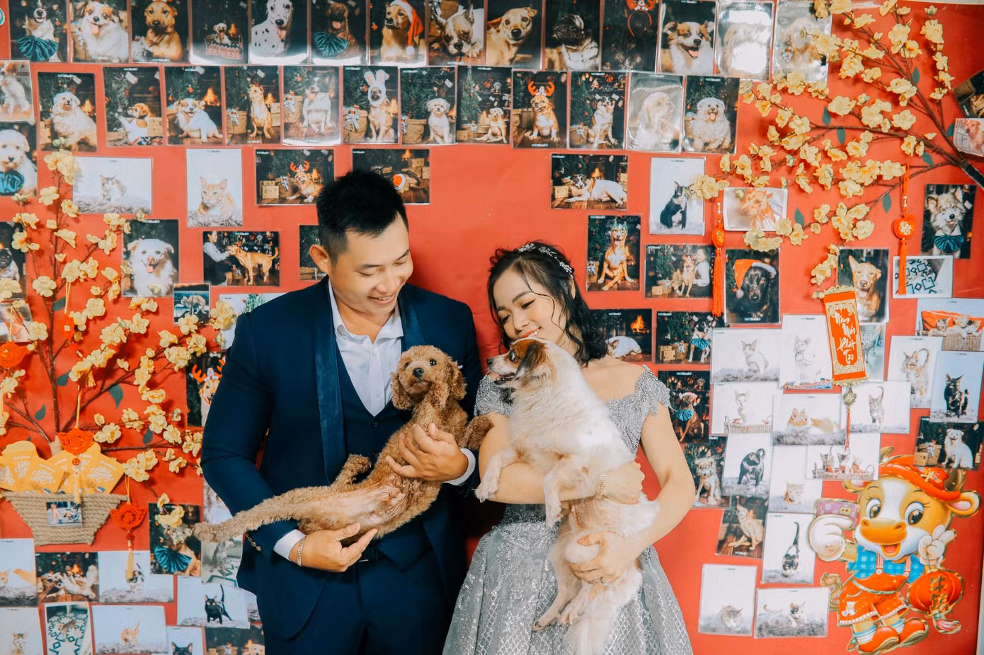 Cô dâu Trần Uyên Như và chú rể Nguyễn Quốc Khánh