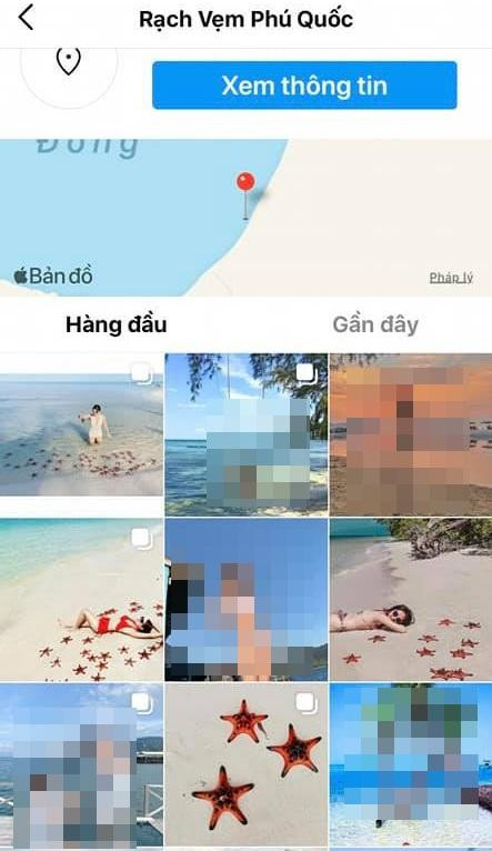 Kết quả tìm &quot;Rạch Vẹm&quot; trên Instagram cho ra nhiều bức ảnh sao biển như thế này