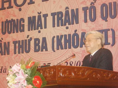 Tổng Bí thư, Chủ tịch Quốc hội Nguyễn Phú Trọng phát biểu tại Hội nghị Ảnh: N.T