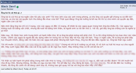 Một bài viết mắng mỏ cha mẹ trên internet