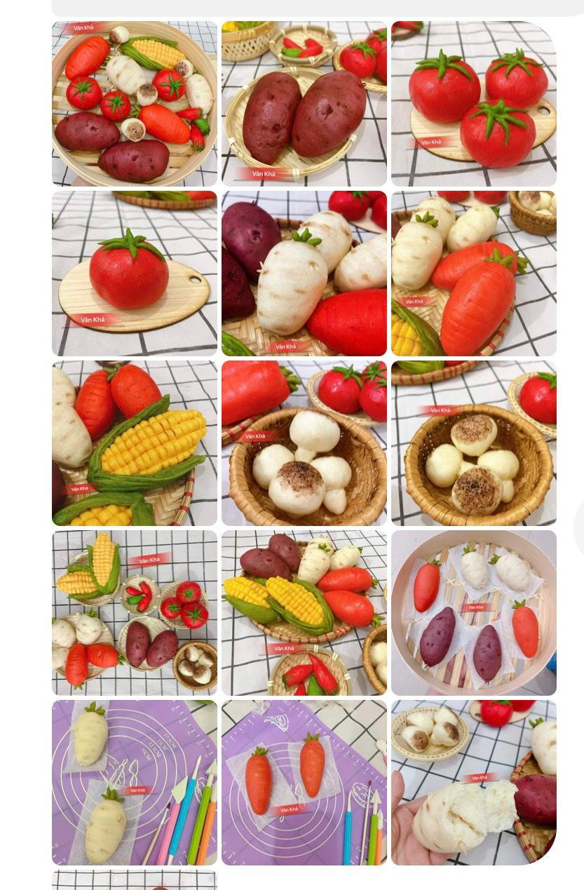 Nhìn qua những hình ảnh này, ít ai nghĩ đây thực chất là những chiếc bánh bao. Sản phẩm do chị Khả Vân làm.