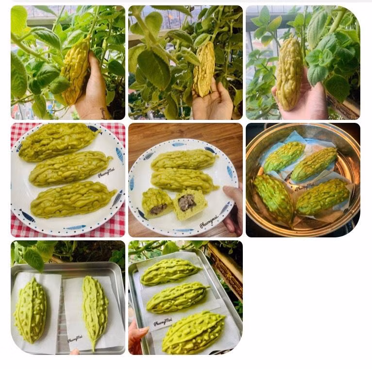 Những "trái khổ qua" được chị Mai Phương tạo hình hết sức cầu kỳ Những "trái khổ qua" được chị Mai Phương tạo hình hết sức cầu kỳ