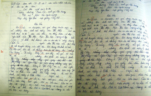 Sau khi phụ huynh phản ánh, trường đã thu lại vở của học sinh và sửa lỗi sai 