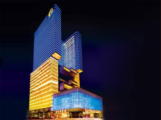 Nền kinh tế Macau đang tăng trưởng với tốc độ 19% mỗi năm. Trong hình là khách sạn StarWorld. 