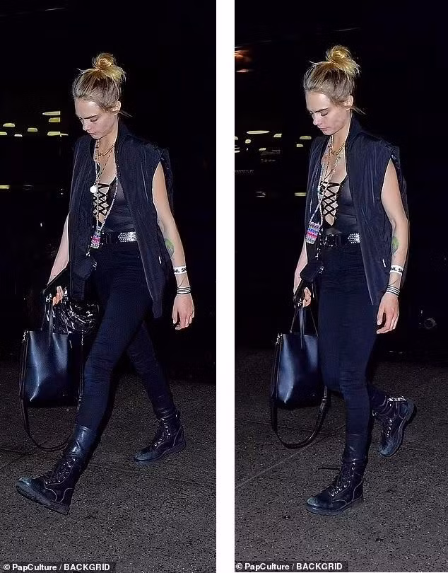 Cara Delevingne cũng góp mặt với phong cách tomboy.
