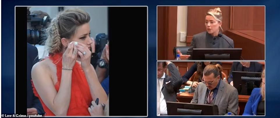 Hình ảnh được cho là Amber mang theo vết thương do bị Johnny đánh lên thảm đỏ. Hình ảnh được cho là Amber mang theo vết thương do bị Johnny đánh lên thảm đỏ.