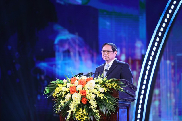 Thủ tướng Phạm Minh Chính phát biểu tại buổi lễ trao giải. Ảnh: Cổng thông tin điện tử Chính phủ